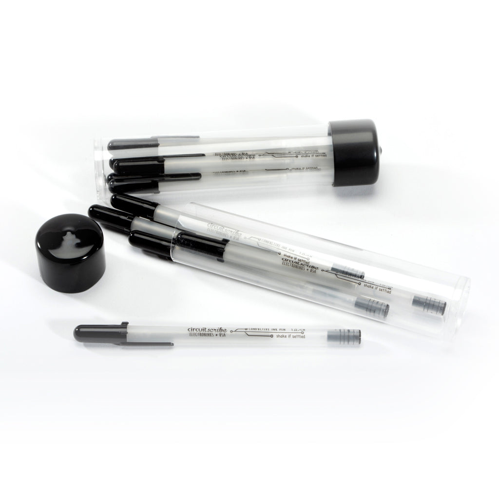 A pack of Circuit Scribe conductive ink pens on a white background.